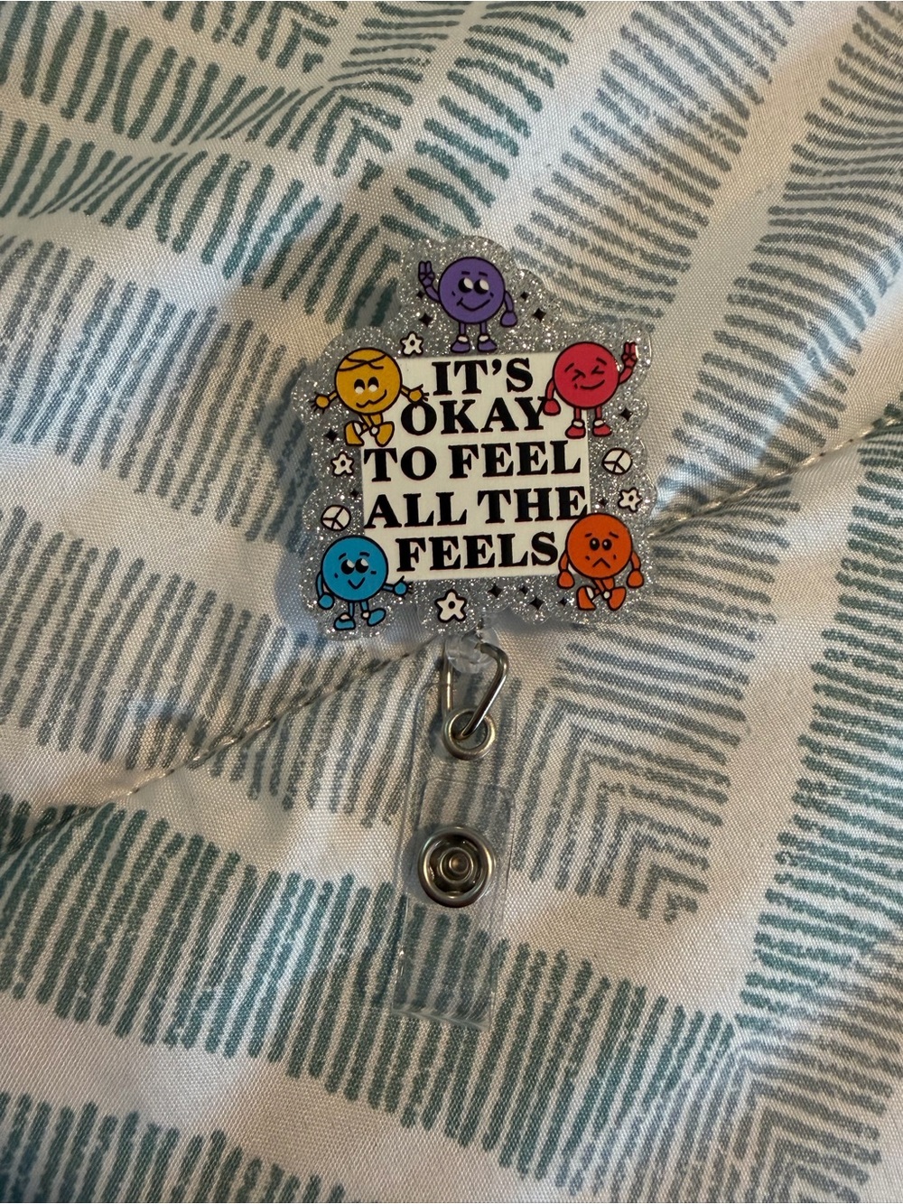 Multicolor "It's Okay to Feel" Decorative Badge Reel